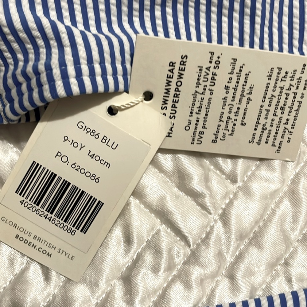 Boden Royal Blue Striped Ruffle Bikini Set - Picture 3 of 9